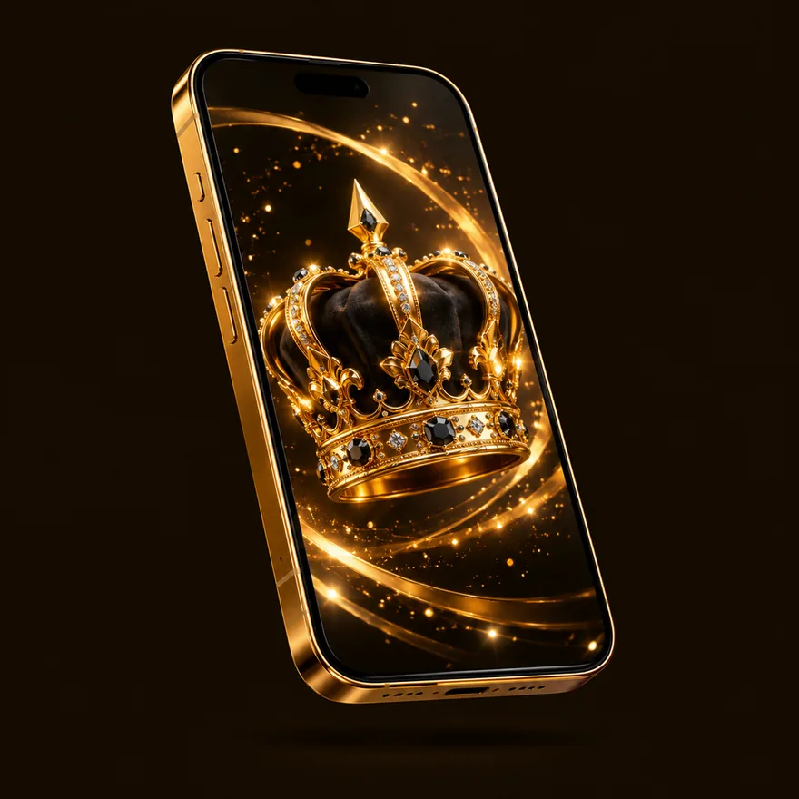 Smartphone with crown — Golden Crown