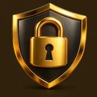 Shield with padlock — Golden Crown