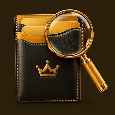 Wallet and magnifier — Golden Crown