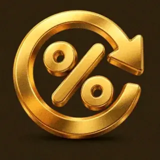 Gold percent symbol — Golden Crown