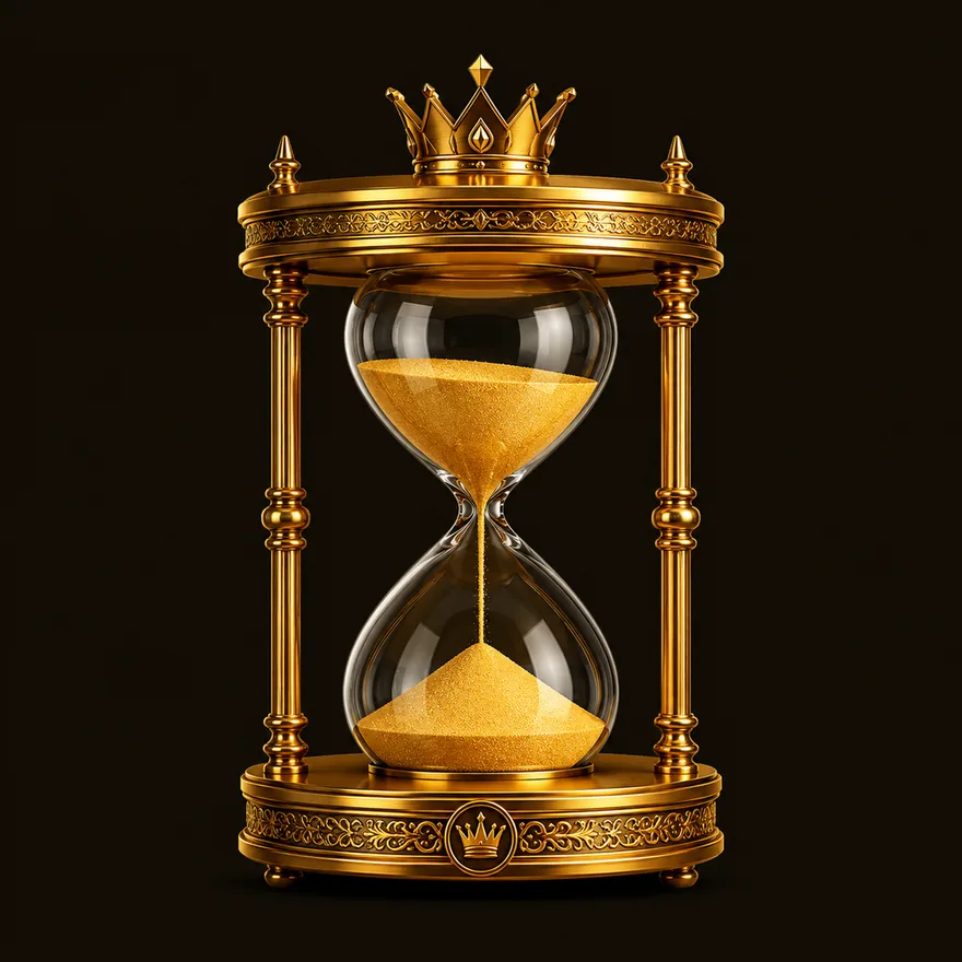 Ornate hourglass — Golden Crown