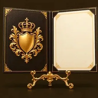 Open certificate folder — Golden Crown