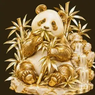 Panda eating bamboo — Golden Crown