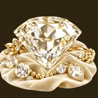Faceted diamond gemstone — Golden Crown