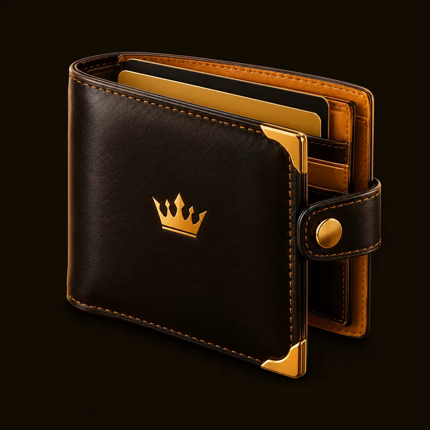 Leather wallet — Golden Crown