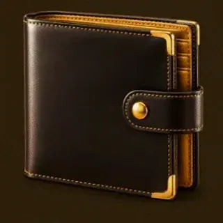 Leather bifold wallet — Golden Crown